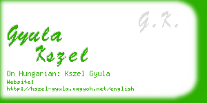 gyula kszel business card